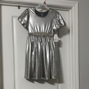 Wonder Nation Shiny Silver Formal Dress for girls